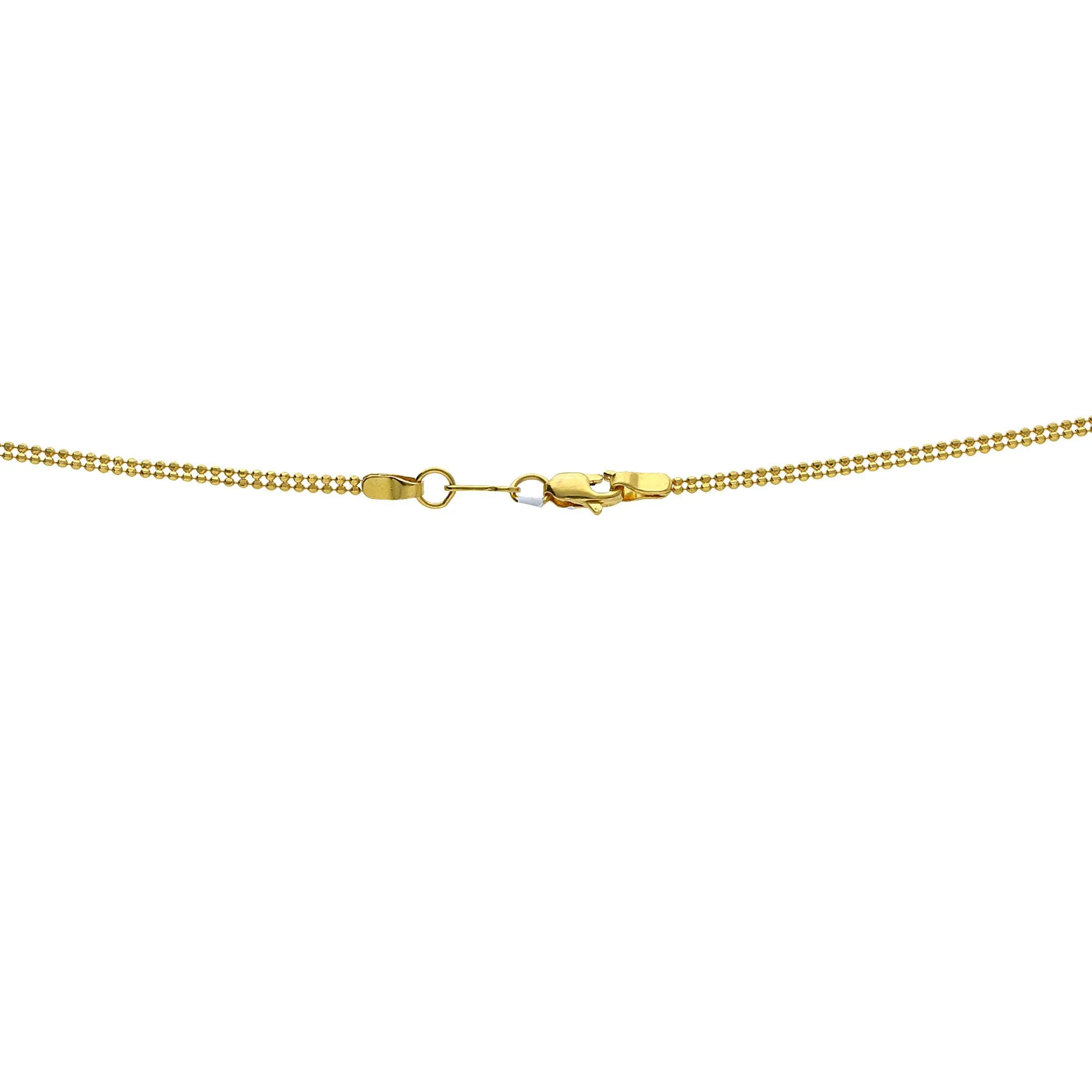 22K Yellow Gold Necklace & Earrings Set W/ Glass Blast Ball Tassel Pendants