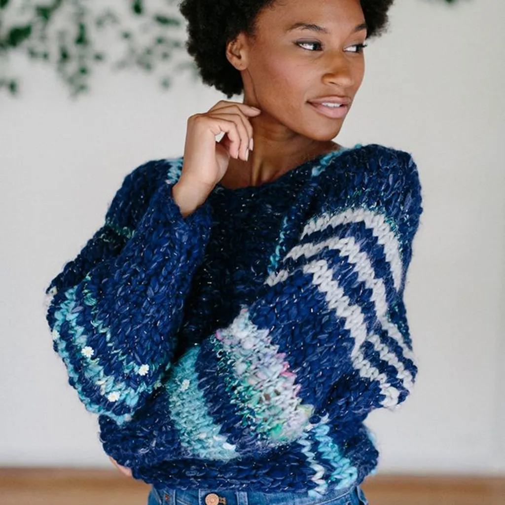 Be Mine Striped Sweater Knitting Kit