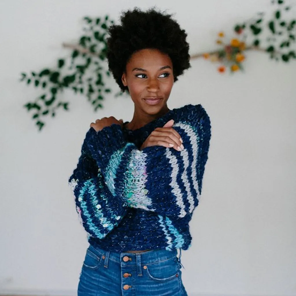 Be Mine Striped Sweater Knitting Kit