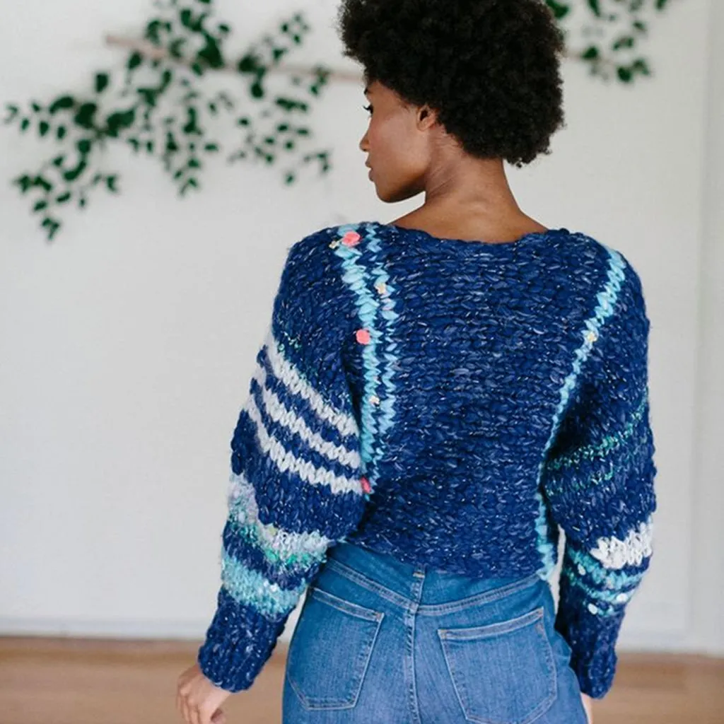 Be Mine Striped Sweater Knitting Kit