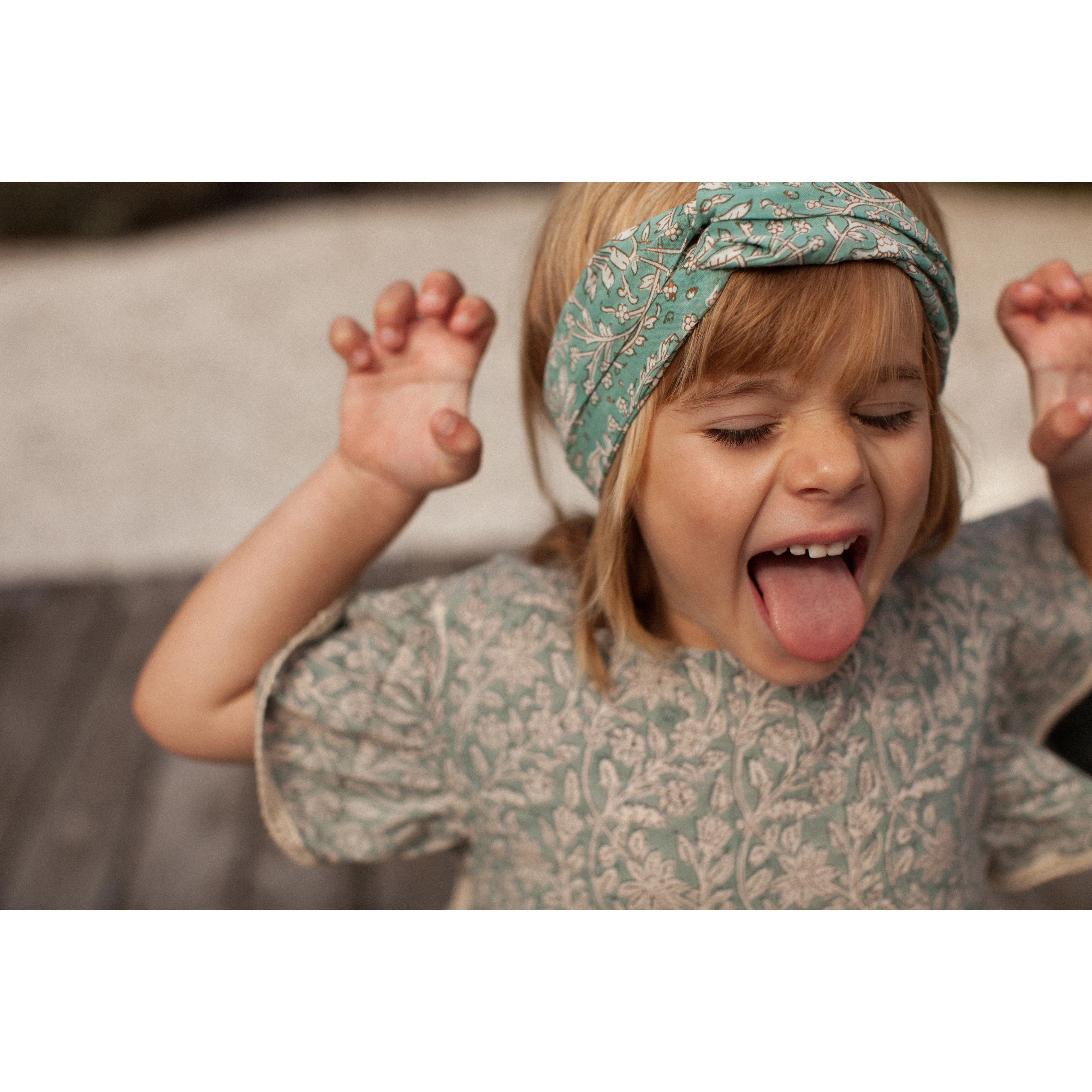 Bonheur du Jour Paris Girl Hairband Neela Blue Green Unique
