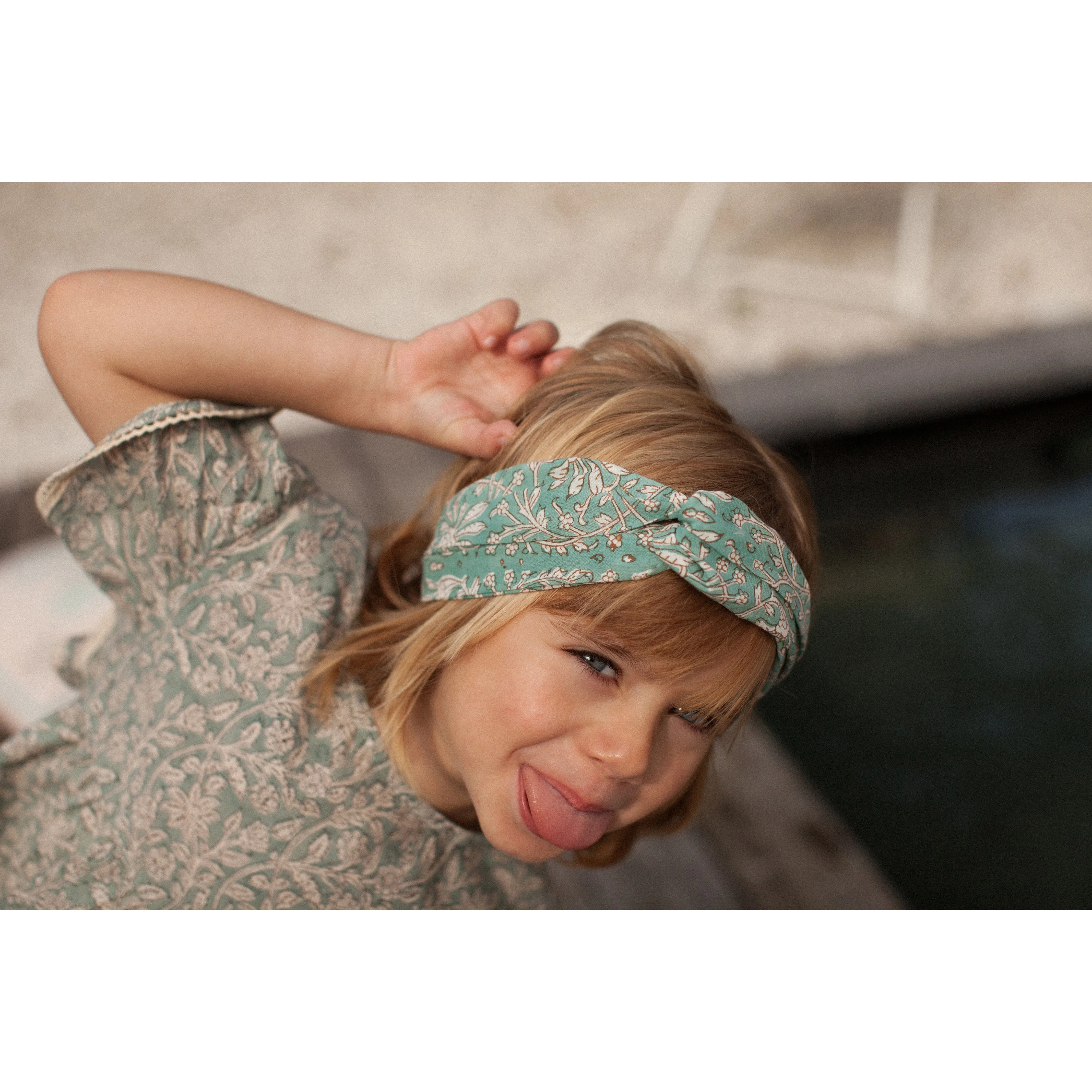 Bonheur du Jour Paris Girl Hairband Neela Blue Green Unique