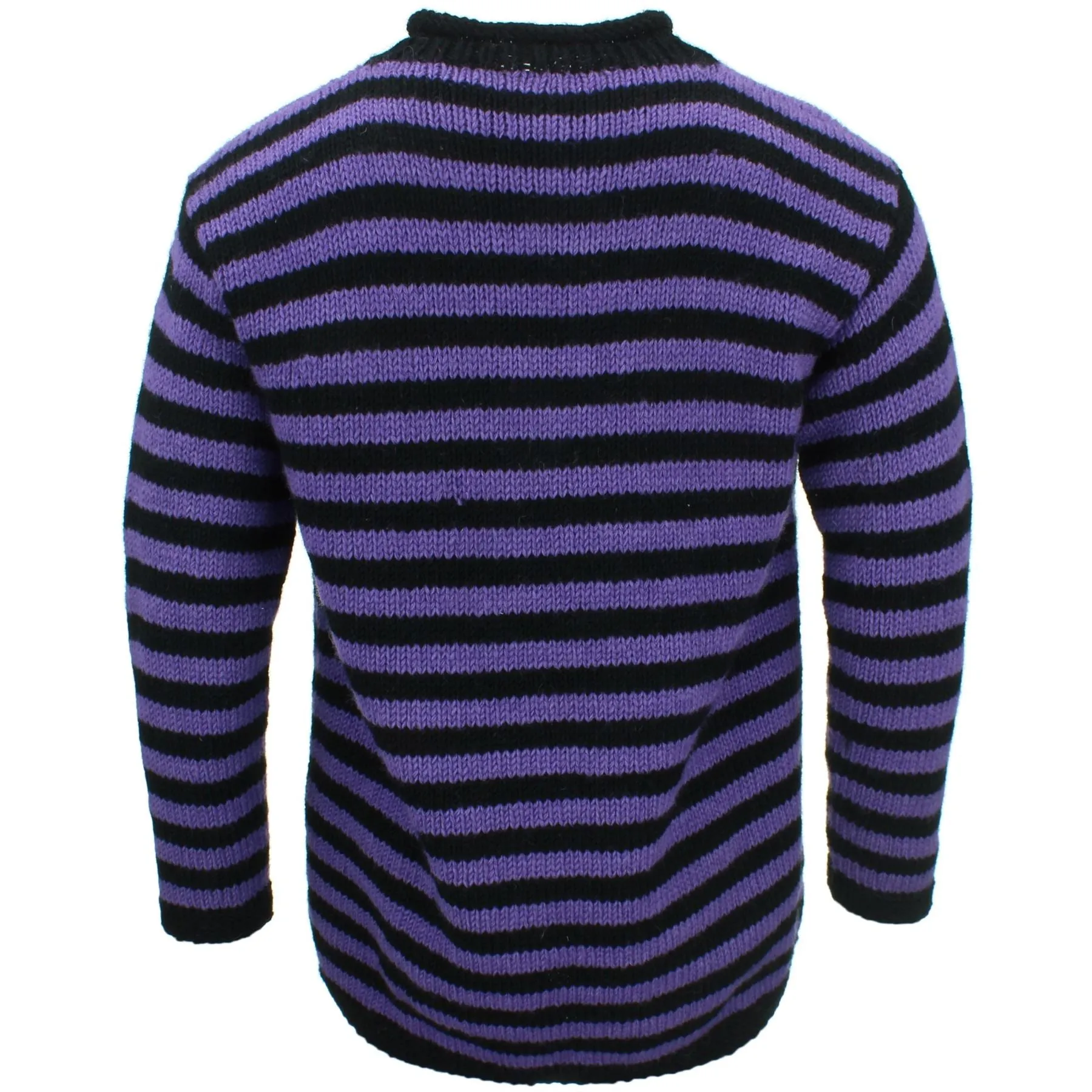 Chunky Wool Knit Jumper - Purple Black