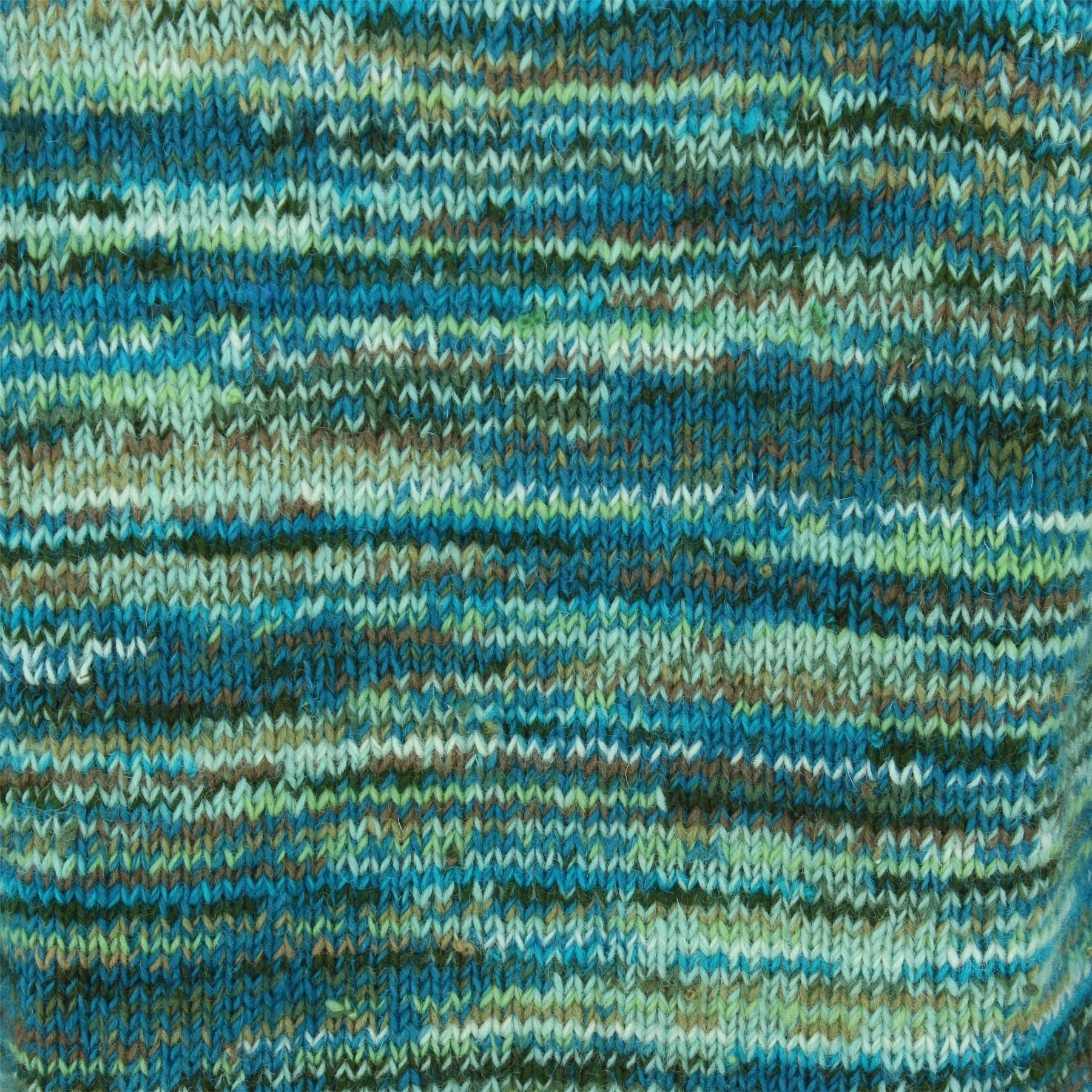 Chunky Wool Knit Space Dye Jumper - Arctic Blue