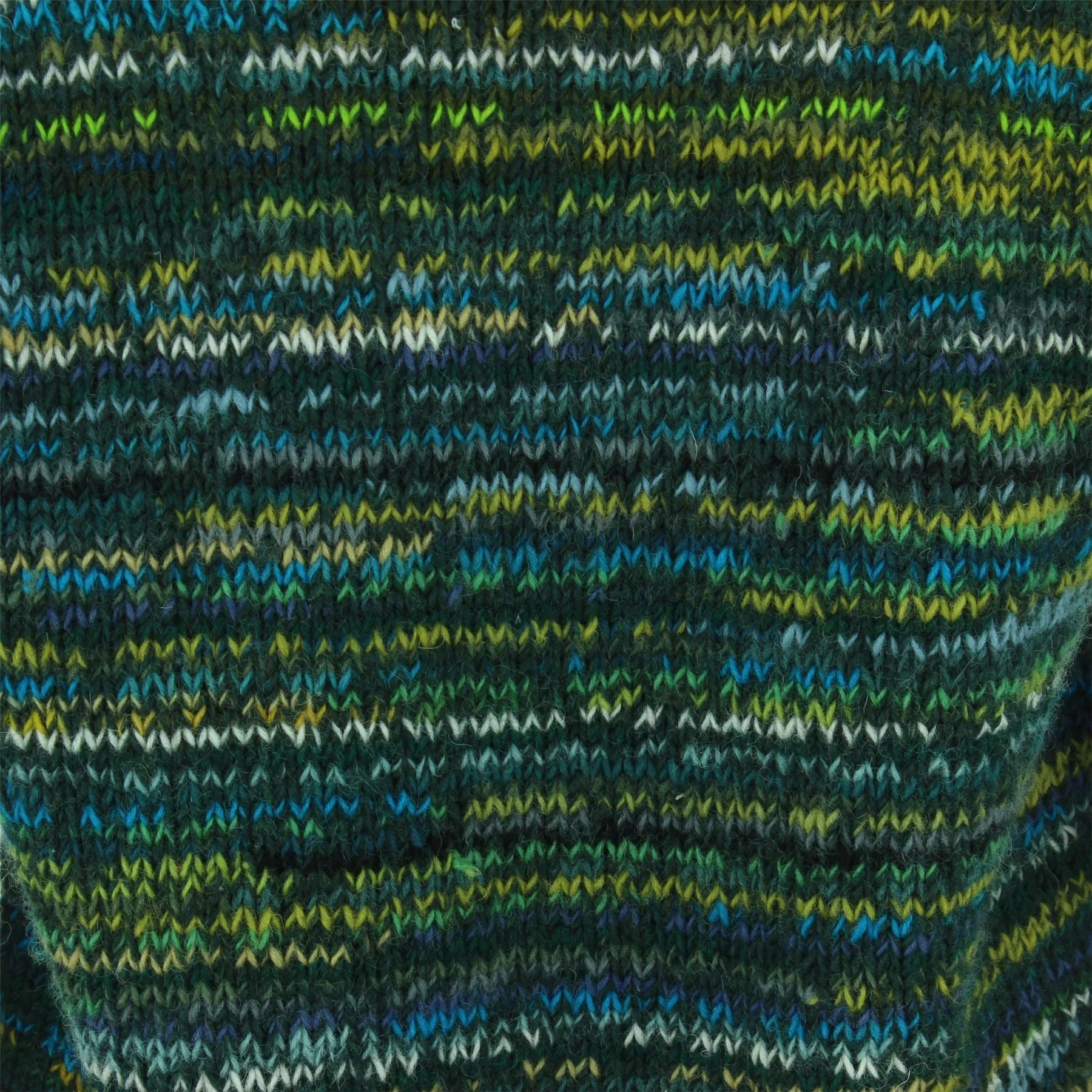Chunky Wool Knit Space Dye Jumper - Pine Green
