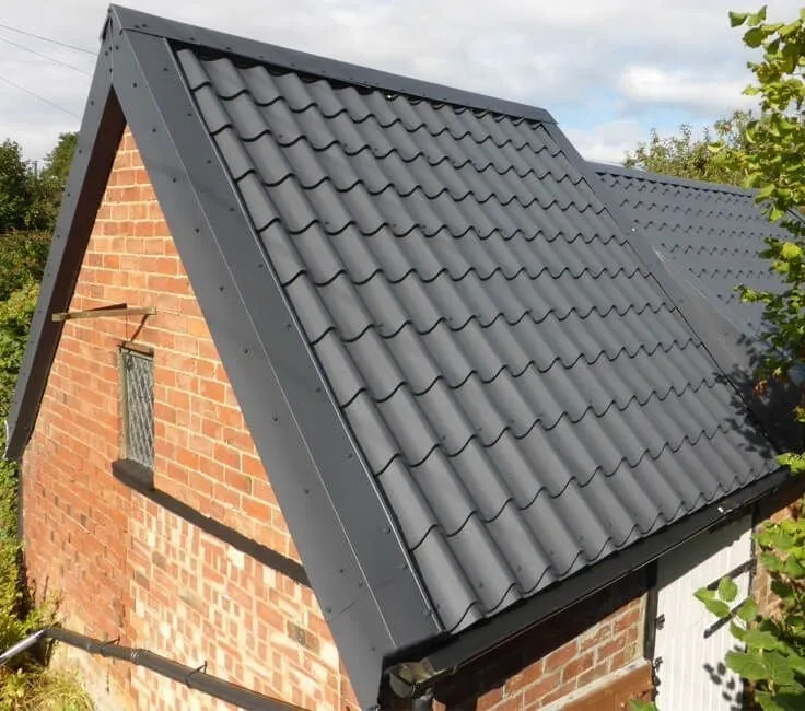 Cladco 41/1000 Tile Form 0.6 Thick Mica Coated Tile Effect Roof Sheet - Graphite Grey