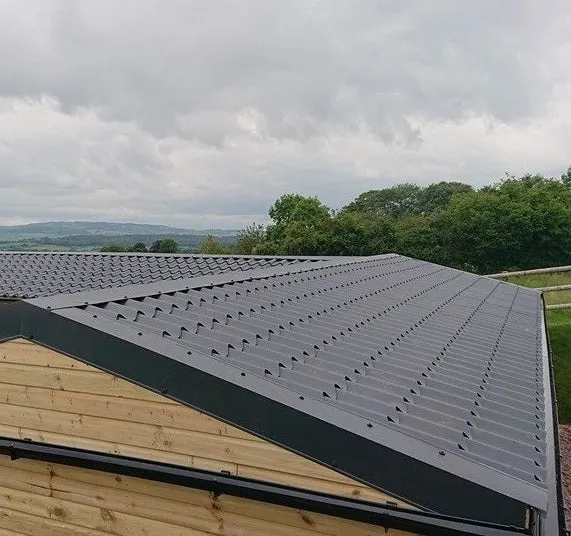 Cladco 41/1000 Tile Form 0.6 Thick Mica Coated Tile Effect Roof Sheet - Graphite Grey