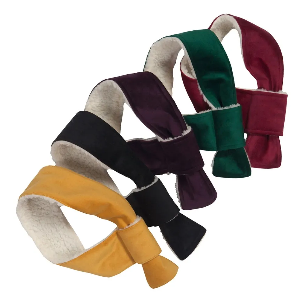 Doggy Scarf in Plum Velvet and Sherpa