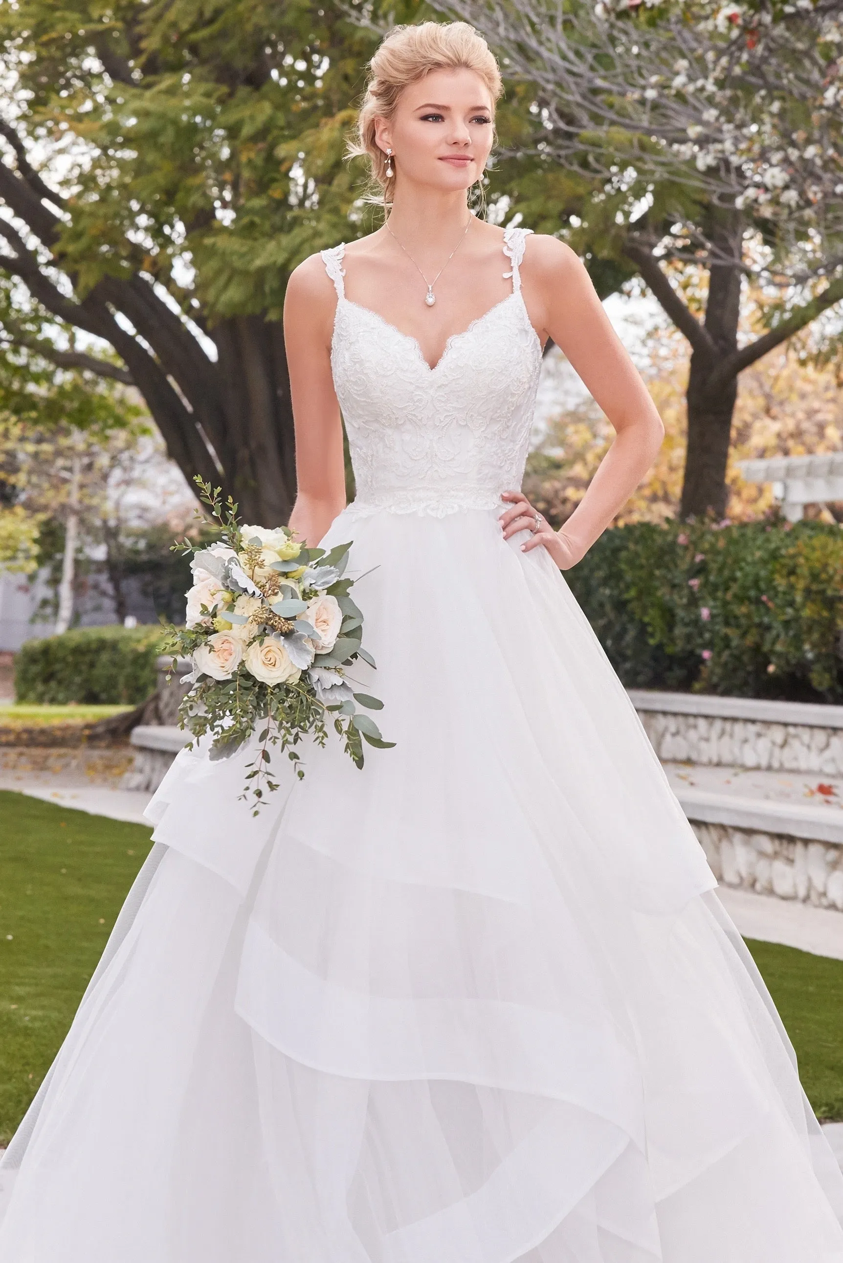 Ettiene Pearl And Crystal Bridal Pendant Necklace