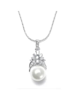Ettiene Pearl And Crystal Bridal Pendant Necklace
