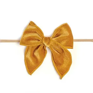 Fable Velvet Bow Headband - Gold