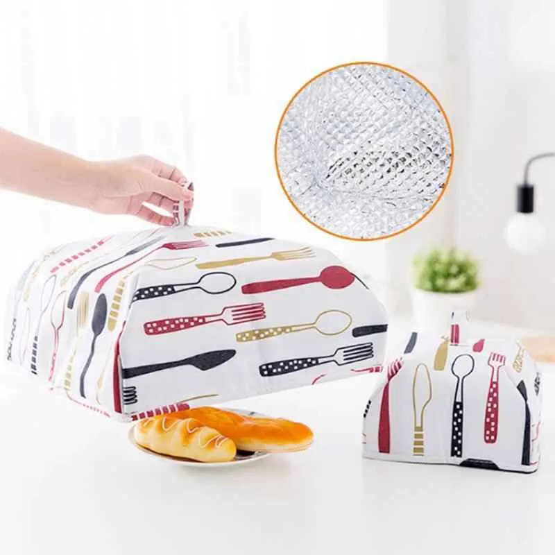 Foldable Portable Thermal Pop-Up Collapsible Insulated Food Cover Tent with Aluminum Foil for Keeping Food Hot (Pack of 2 Small-Large)