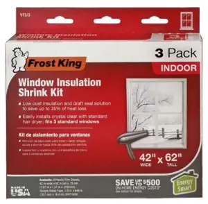 Frost King V73/3H 3-Pack of Indoor 42" x 62" Window Insulation Kit - Quantity of 4