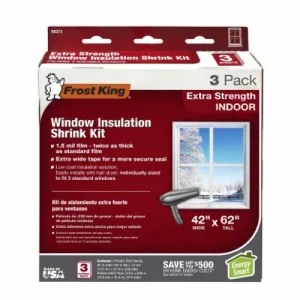 Frost King V83/3 3-Pack of 42" x 62" Extra Strength Indoor Window Insulation Kit - Quantity of 10