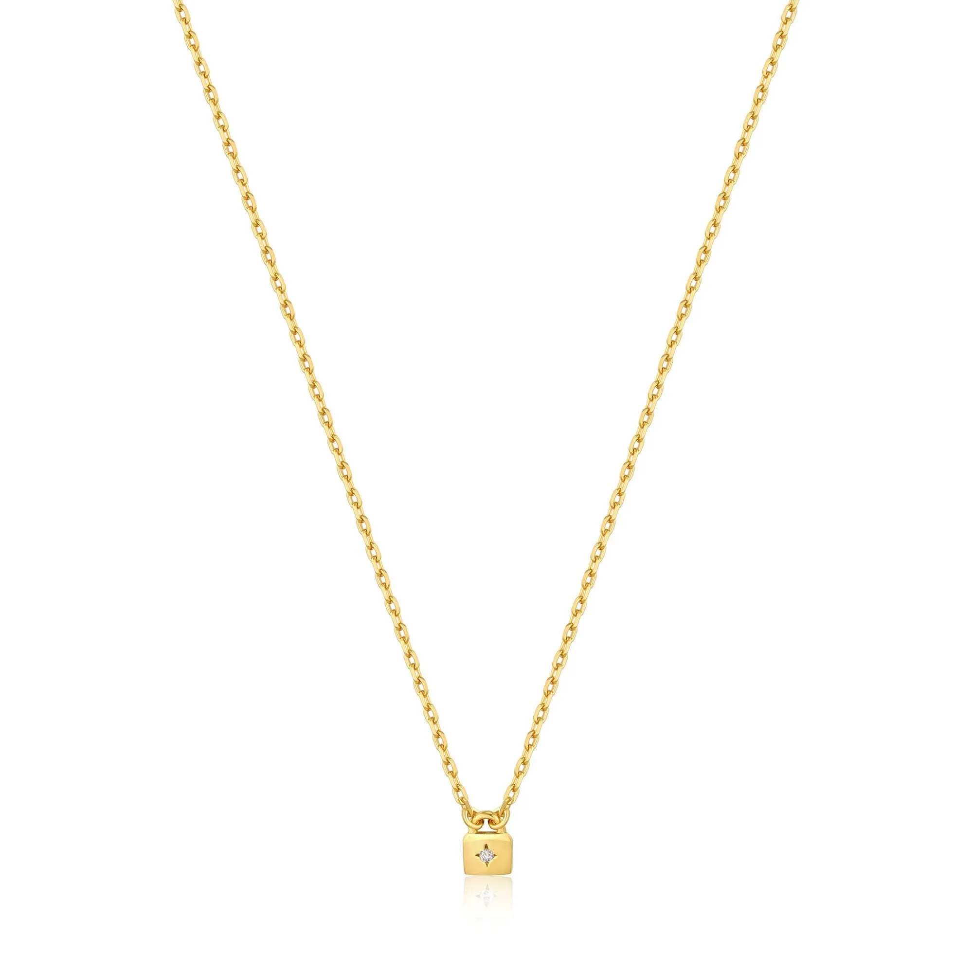 Gold Padlock Necklace