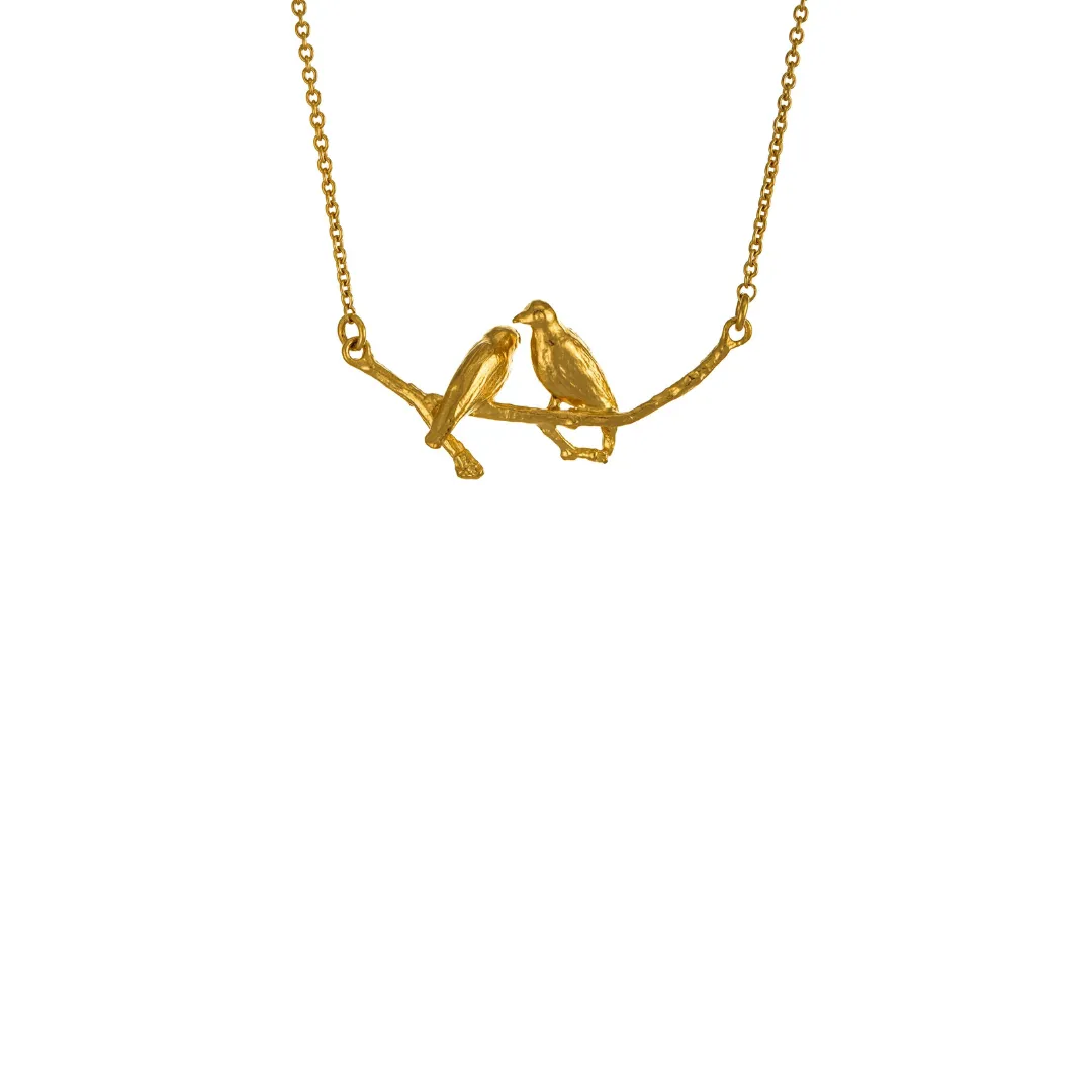 Gold Two Turtle Doves Necklace