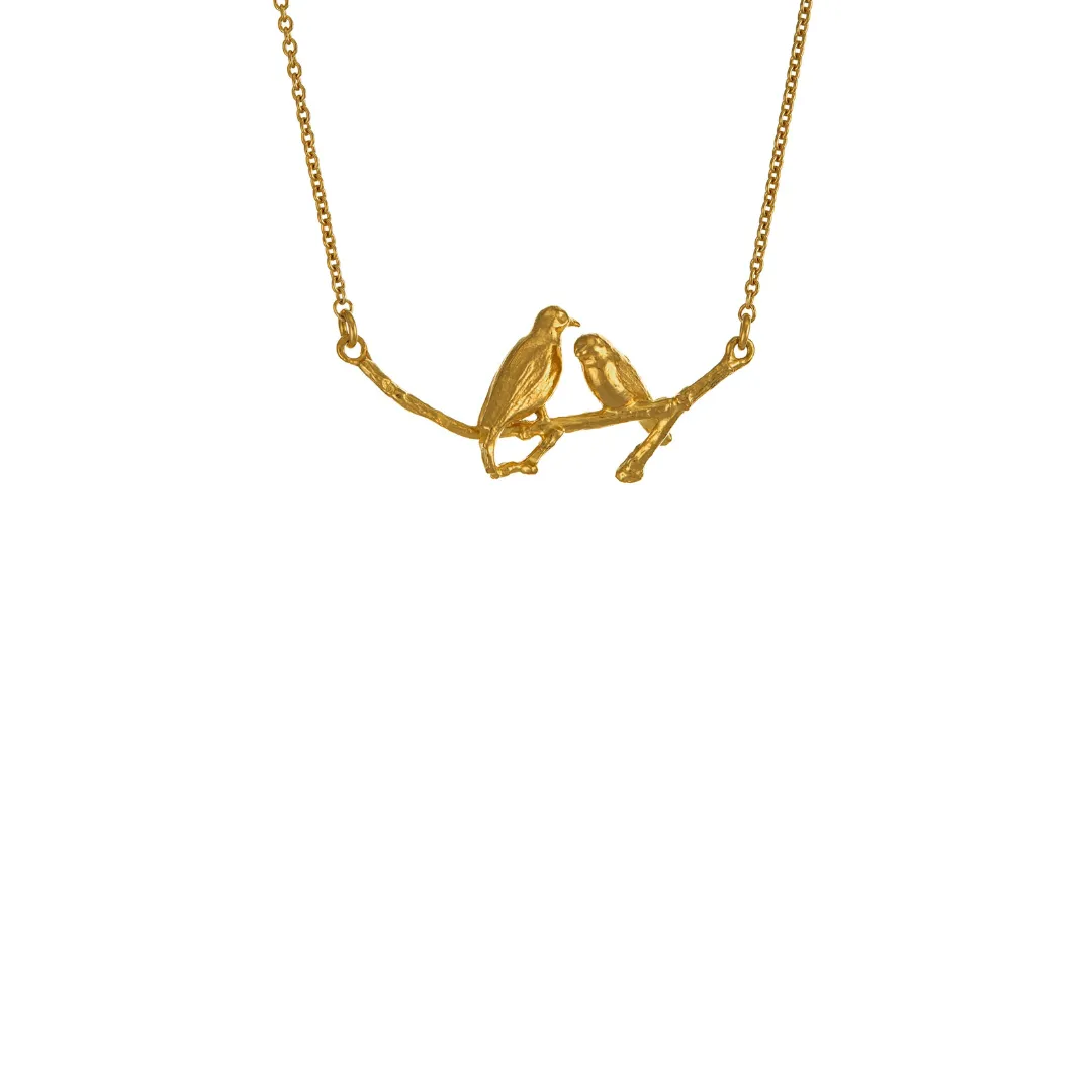 Gold Two Turtle Doves Necklace