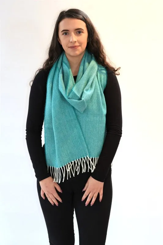 Herringbone Lambswool Scarf - Royal Blue - McNutt of Donegal