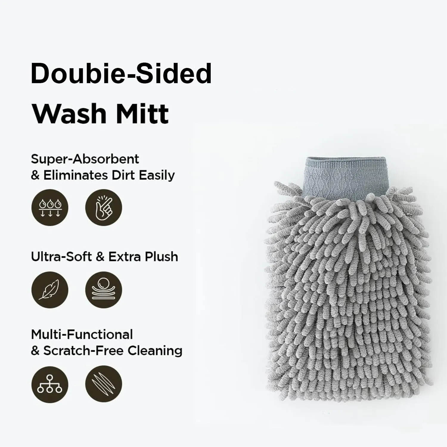 Kuber Industries Gloves | Microfiber Cleaning Gloves | Chenille Mitts for Kitchen | Hand Duster for Kitchen | 1000 GSM Hand Gloves | Double Sided Gloves | SHXNEFSST1 | Pack of 8 | Gray