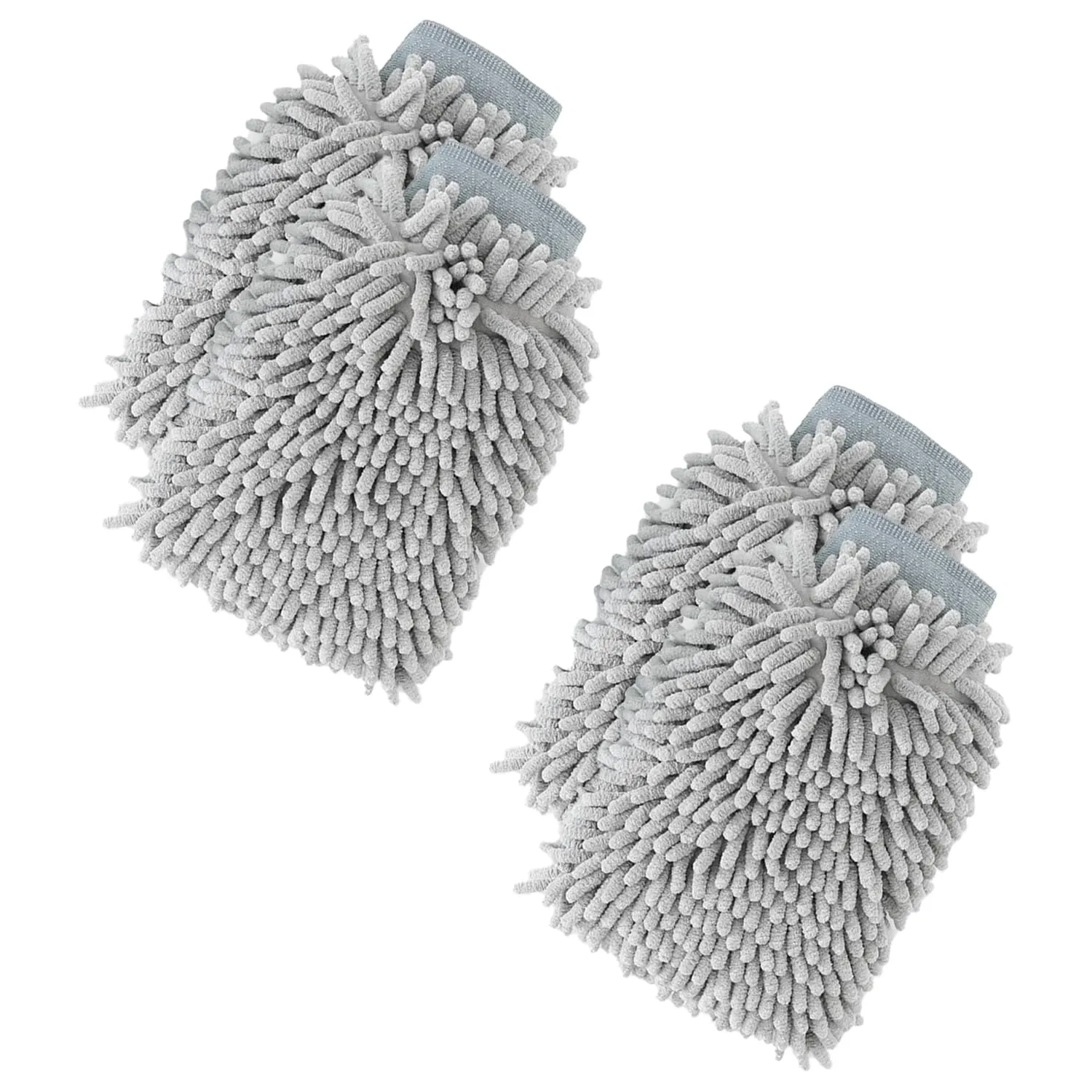 Kuber Industries Gloves | Microfiber Cleaning Gloves | Chenille Mitts for Kitchen | Hand Duster for Kitchen | 1000 GSM Hand Gloves | Double Sided Gloves | SHXNEFSST1 | Pack of 8 | Gray