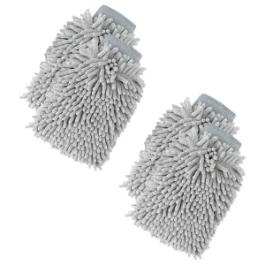Kuber Industries Gloves | Microfiber Cleaning Gloves | Chenille Mitts for Kitchen | Hand Duster for Kitchen | 1000 GSM Hand Gloves | Double Sided Gloves | SHXNEFSST1 | Pack of 8 | Gray