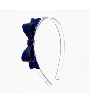 Lilies & Roses Headband Bow Tie Navy Blue