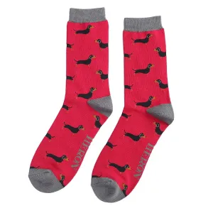 Mr Heron Little Sausage Dogs Socks Red