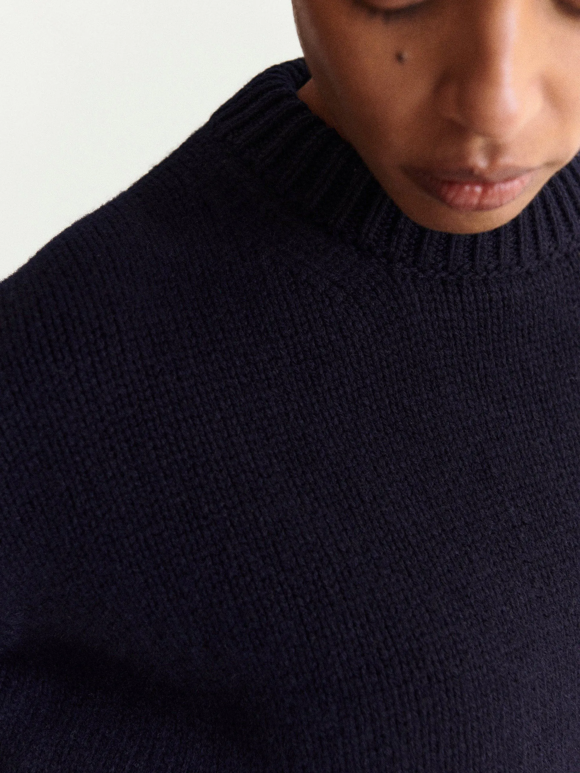 Navy Caragh chunky slouch Geelong crewneck