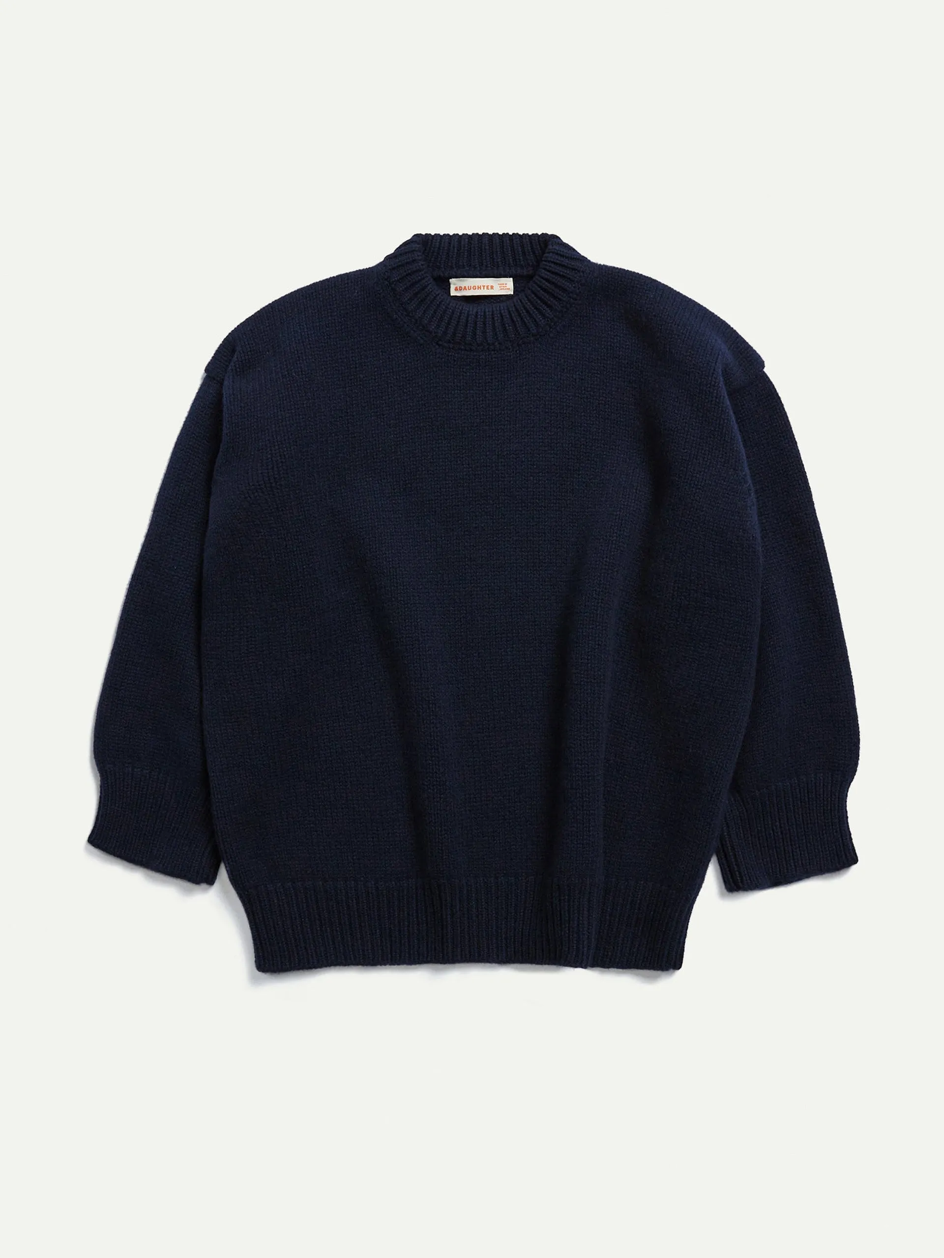 Navy Caragh chunky slouch Geelong crewneck