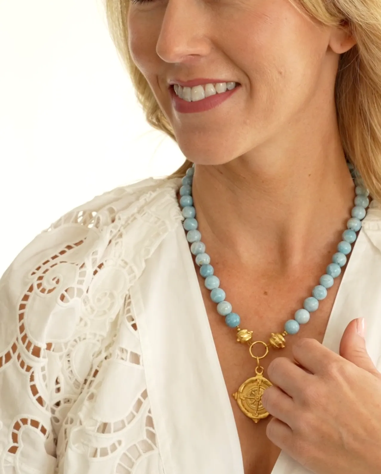 Nellie Jasper Compass Necklace