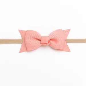 Pippa Grosgrain Bow - Coral