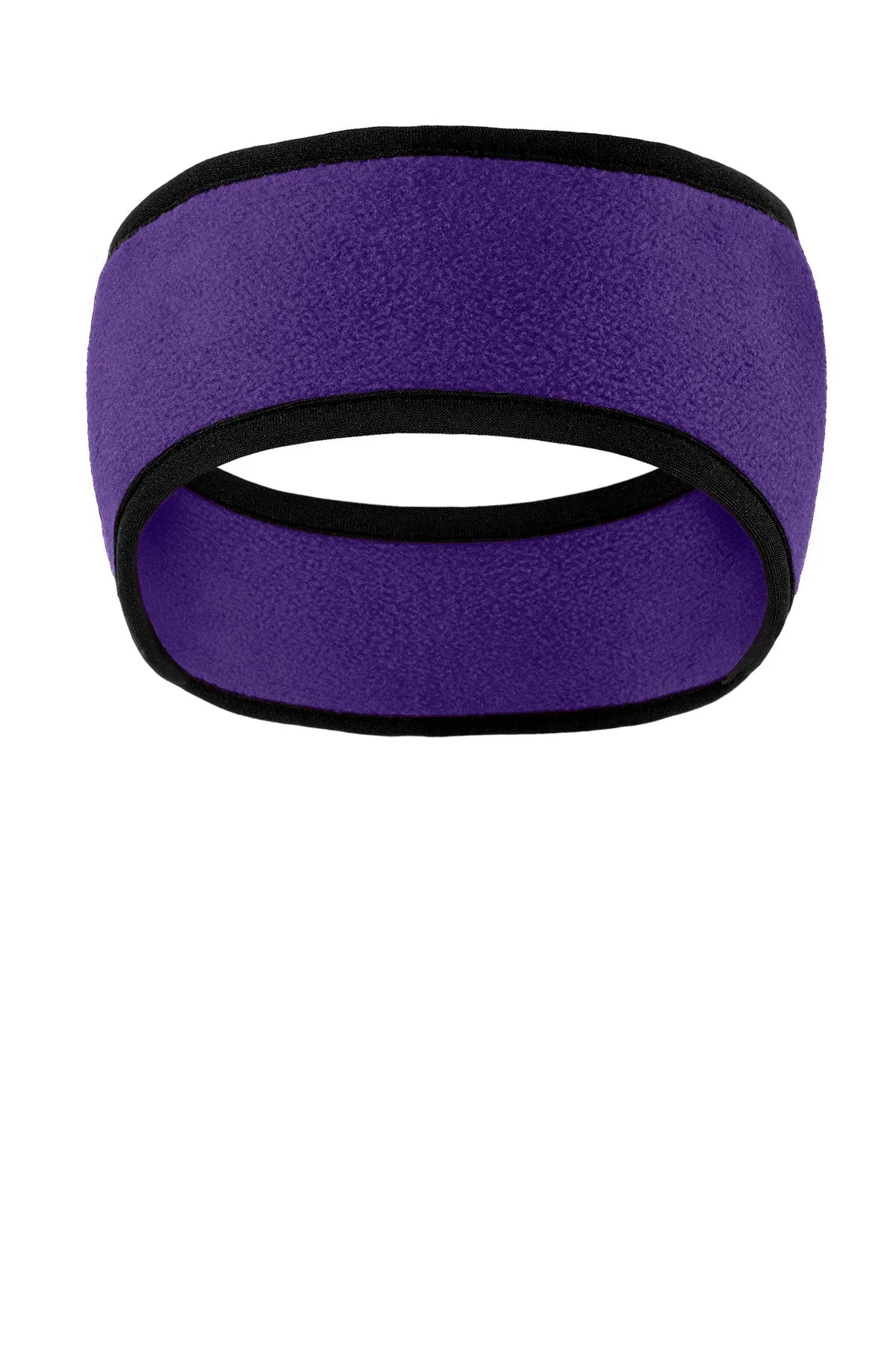 Port Authority Two-Color Fleece Customized Headbands, Purple