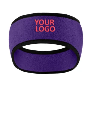 Port Authority Two-Color Fleece Customized Headbands, Purple