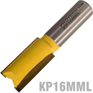 PRO-TECH STRAIGHT BIT 16MM X 31MM CUT 2 FLUTE METRIC 1/2' SHANK KP16MM L