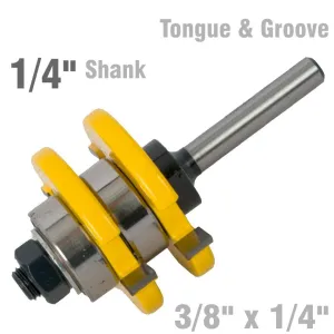 PRO-TECH TONGUE & GROOVE ASSEMBLY 3/8' X 1/4' 1/4' SHANK KP609011