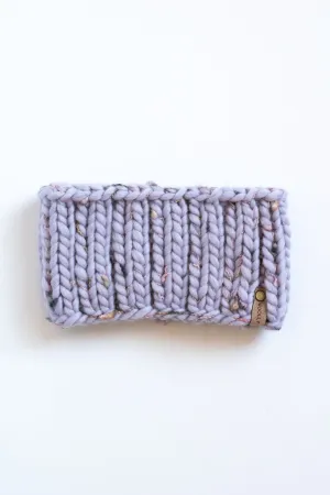 Purple Slub Peruvian Wool Hand Knit Headband