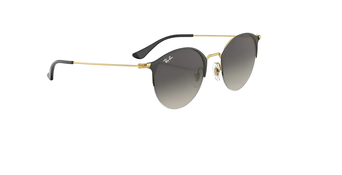 Ray-Ban Round Metal Non-Polarized Sunglasses - Black/Gold/Gray