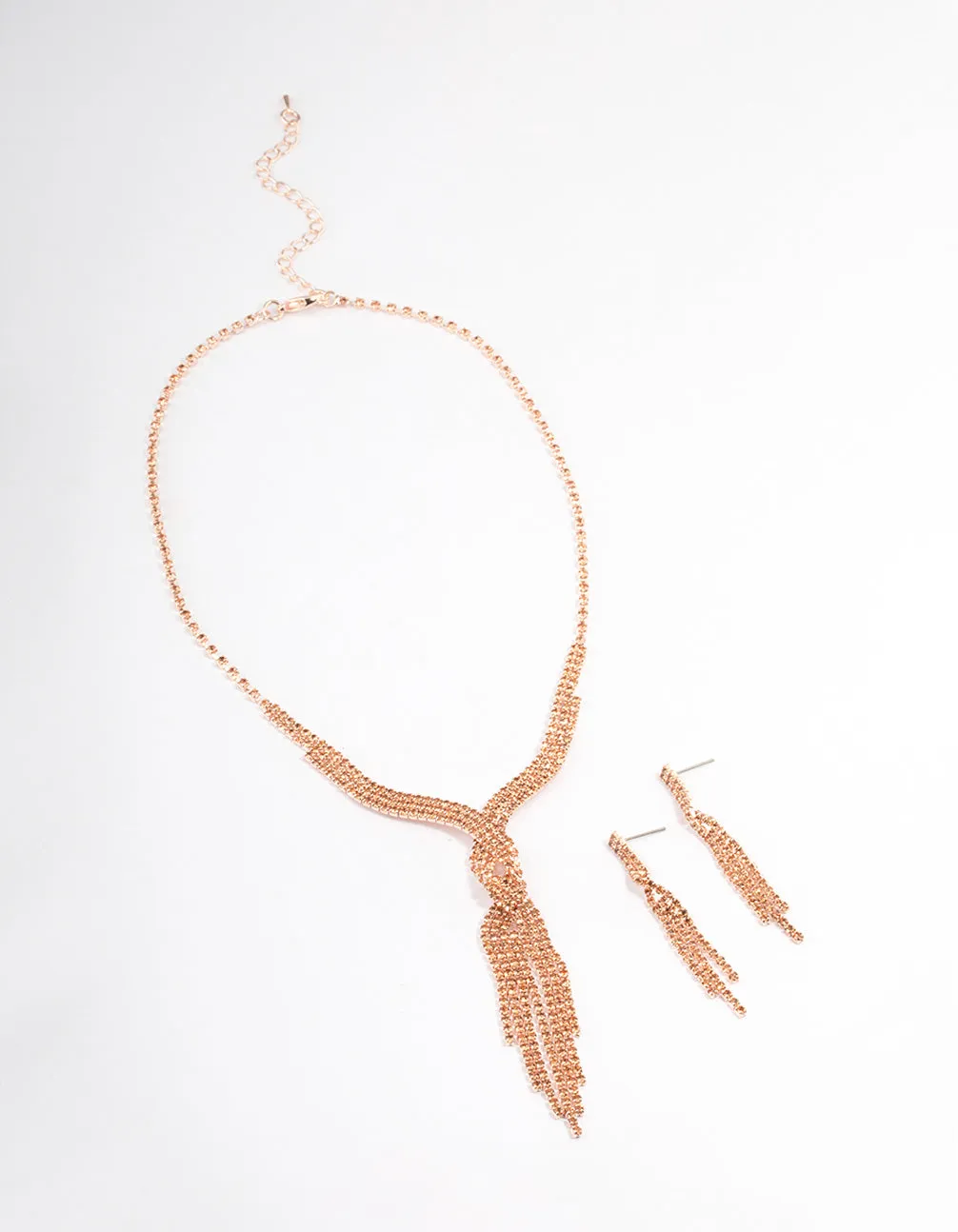 Rose Gold Graduated Twisted Jewellery Set