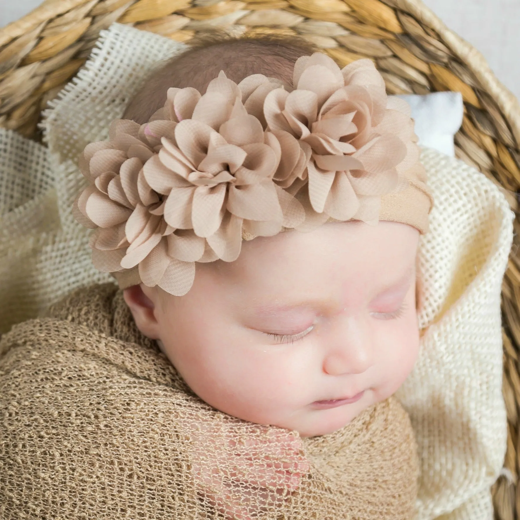 Trio Flower Headband - Hazelnut