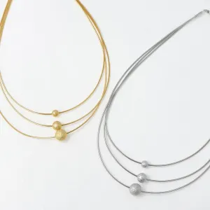 Triple Ball Short Necklace