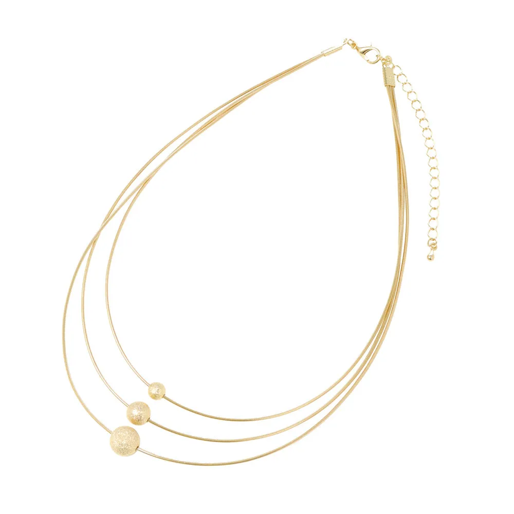 Triple Ball Short Necklace