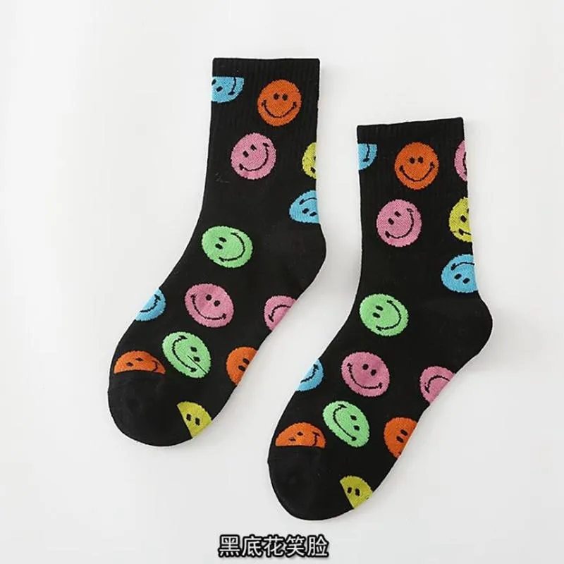 Women Crew Smiley Face  Cotton Happy Socks