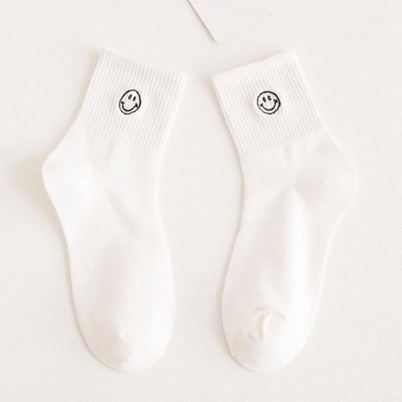 Women Crew Smiley Face  Cotton Happy Socks