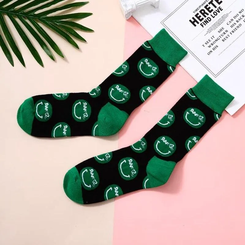 Women Crew Smiley Face  Cotton Happy Socks