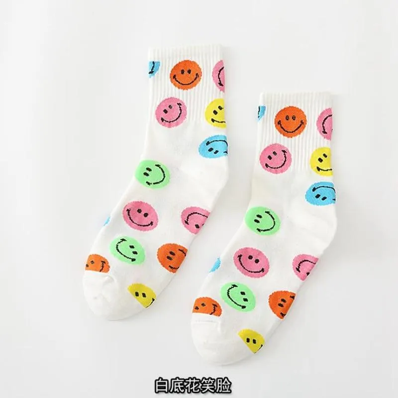 Women Crew Smiley Face  Cotton Happy Socks