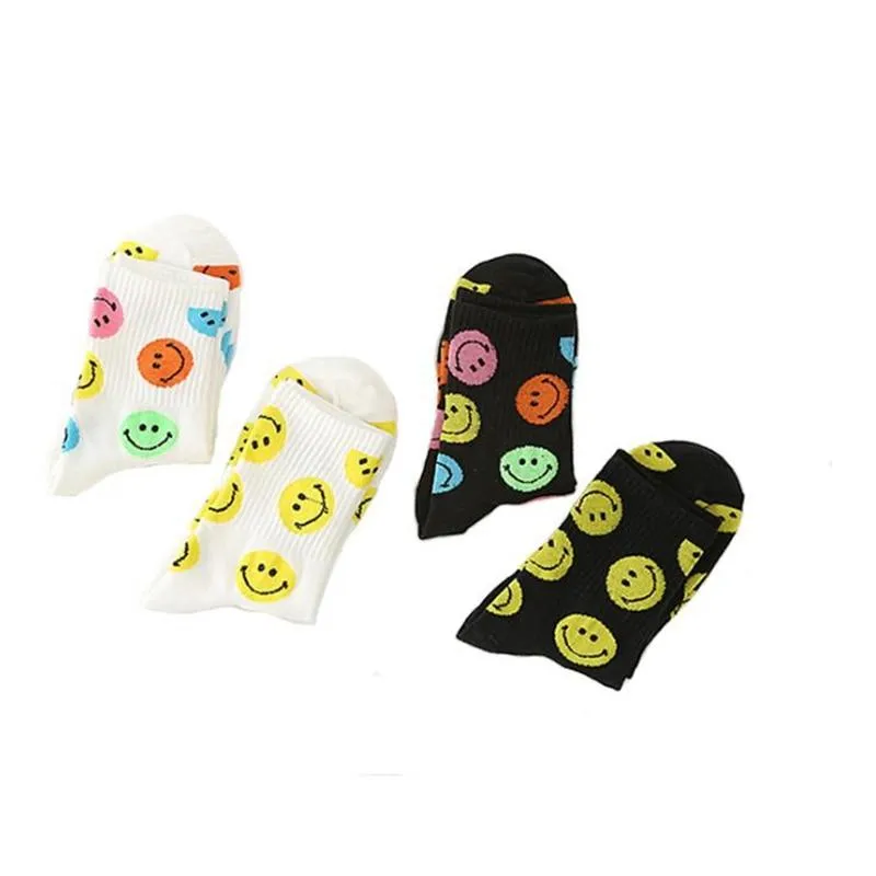 Women Crew Smiley Face  Cotton Happy Socks