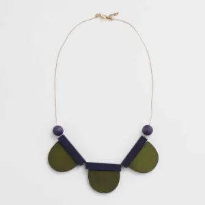 Wooden Eliza Necklace Green