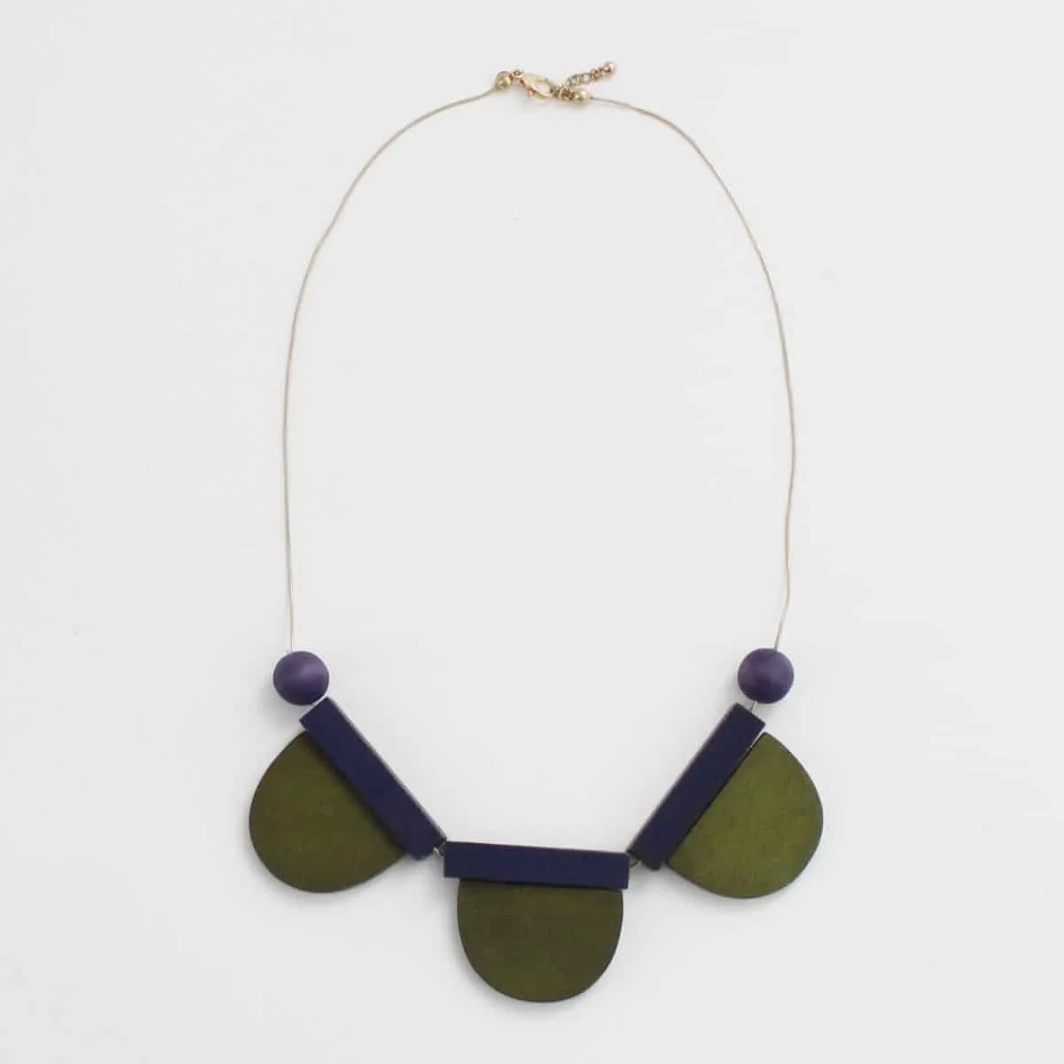 Wooden Eliza Necklace Green